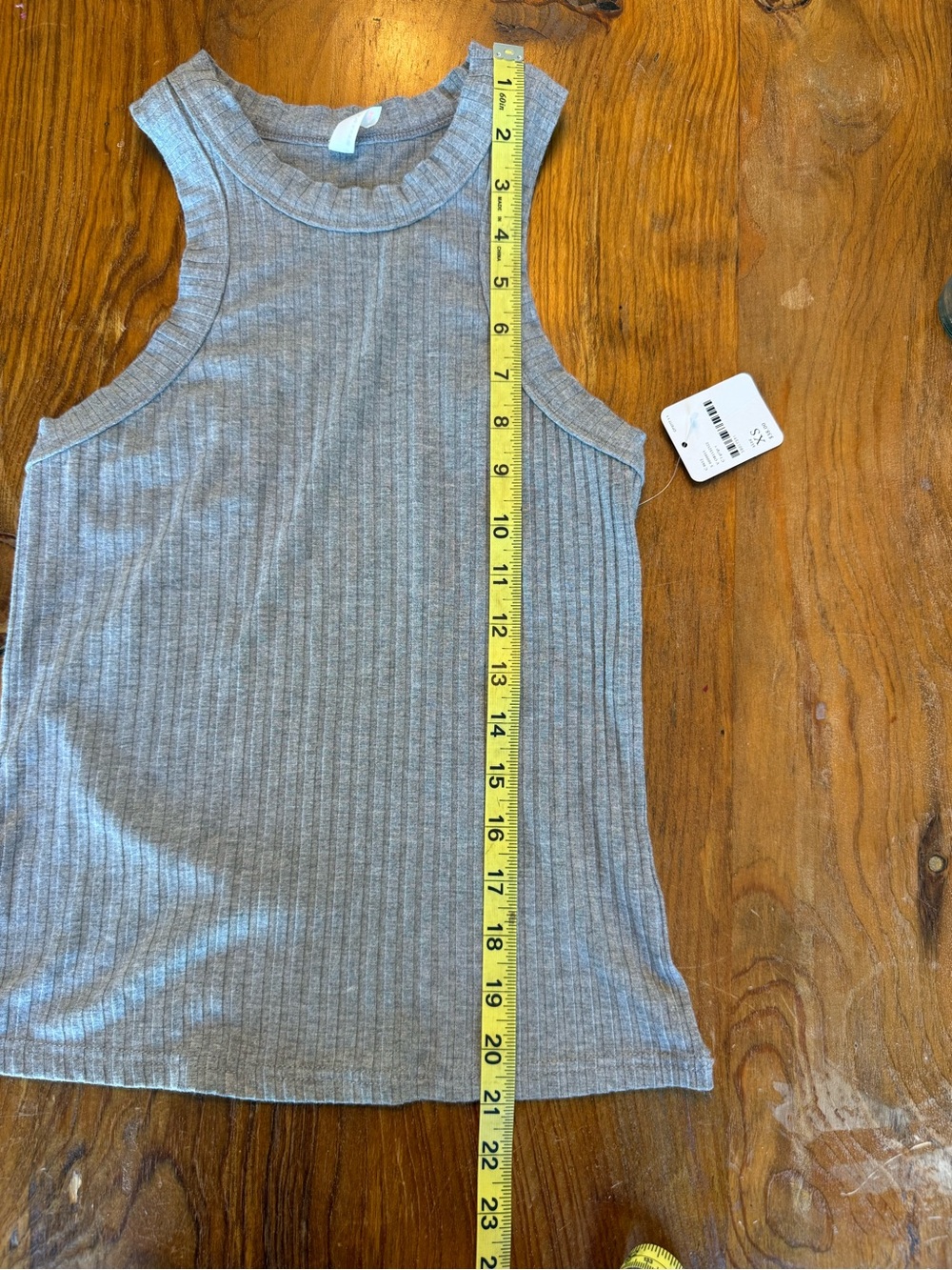FP Movement by Free People Ribbed High Neck Racerback Tank Top - Gray XS - Picture 7 of 7